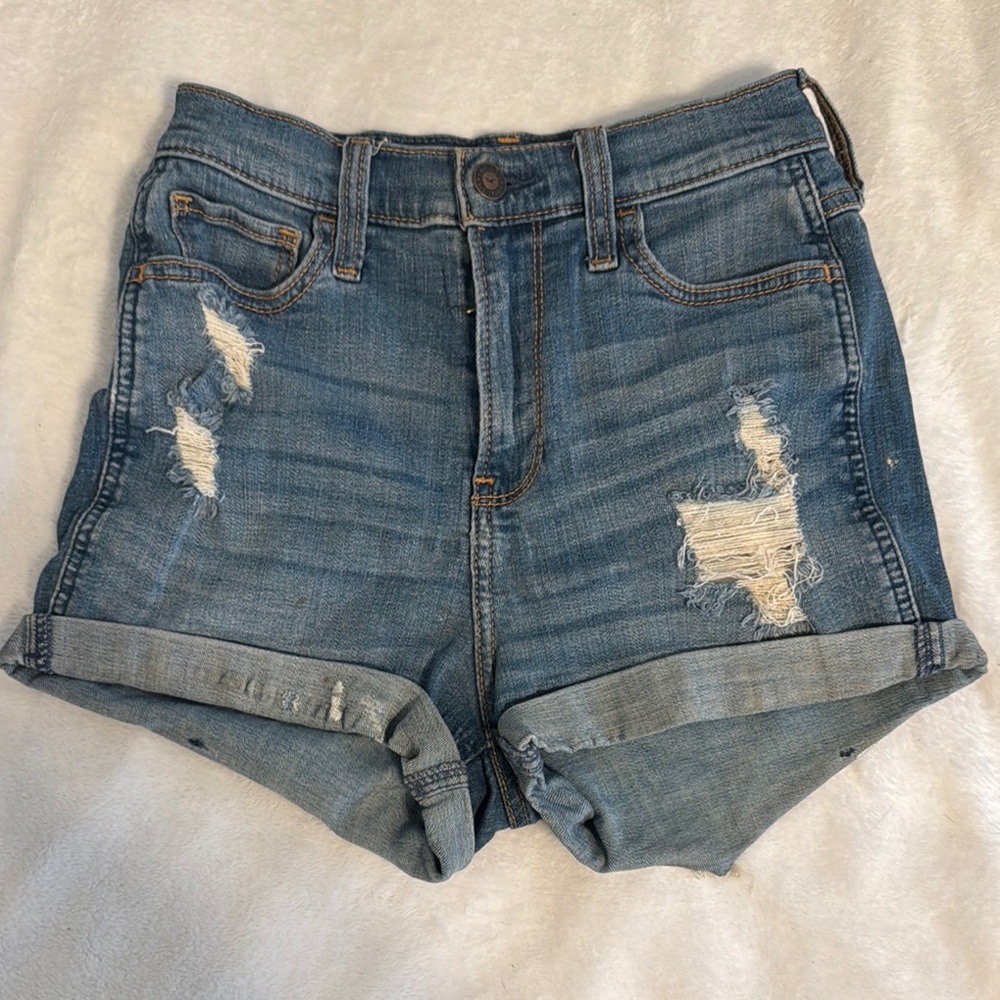 Distressed Denim Women Shorts Hollister